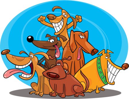 vector illustration of dogs cartoon