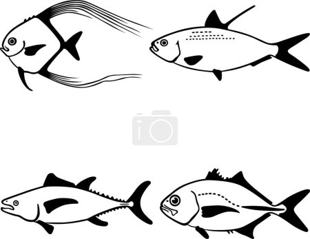 Ilustración de Ilustración vectorial de iconos de peces - Imagen libre de derechos