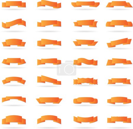Ilustración de Juego de rollos de papel naranja, cintas decorativas - Imagen libre de derechos