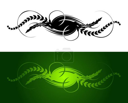 Ilustración de Conjunto de elementos de color verde y negro vector. - Imagen libre de derechos
