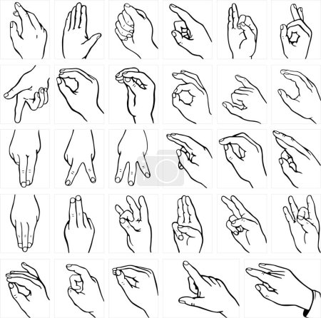 Ilustración de Conjunto de iconos de mano humana - Imagen libre de derechos