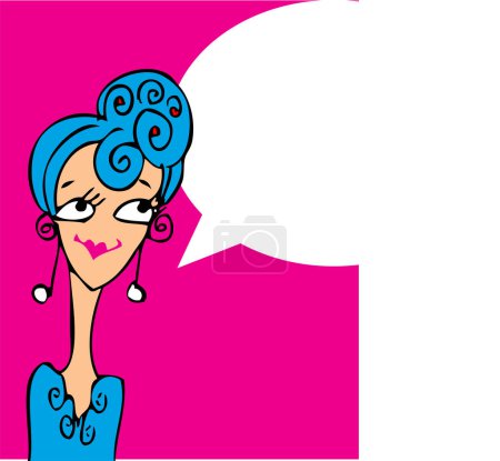 Ilustración de Burbuja de habla con la mujer de dibujos animados - Imagen libre de derechos