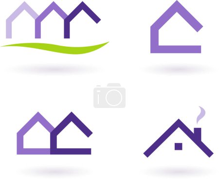 Ilustración de Casas iconos logos plantillas vector ilustración diseño - Imagen libre de derechos