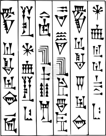 Illustration for Ancient egyptian symbols and glyphs. glyph icons set. glyph style - Royalty Free Image