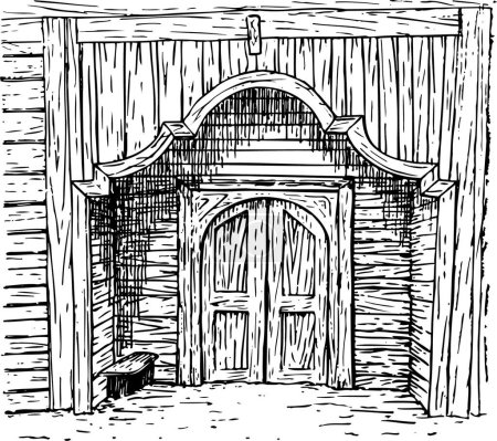 Illustration for Vector hand drawn sketch illustration of a door. - Royalty Free Image