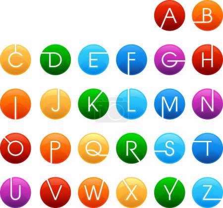 Illustration for Colorful alphabet on white background, vector illustration - Royalty Free Image
