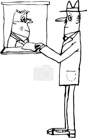 Illustration for Man taking a ticket from box office - Royalty Free Image