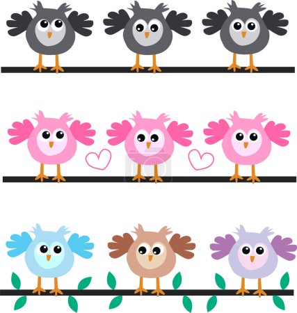 Illustration for Set of cute birds - Royalty Free Image