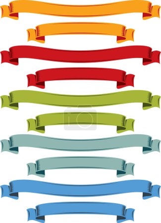 Illustration for Set of color ribbons banners, vector illustration - Royalty Free Image