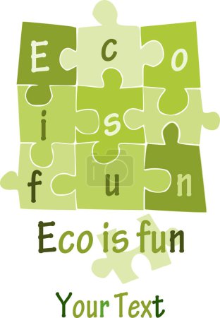 Téléchargez les illustrations : Illustration vectorielle du puzzle écologique vert - en licence libre de droit