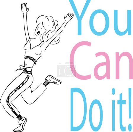 Illustration for You can do it poster - Royalty Free Image