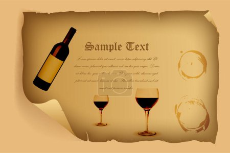 Téléchargez les illustrations : Conception de menu de vin. illustration vectorielle - en licence libre de droit