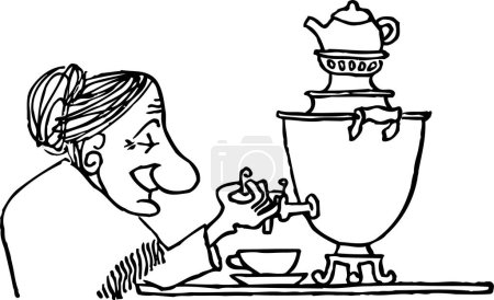 Ilustración de Plato de té, ilustración vectorial moderna - Imagen libre de derechos