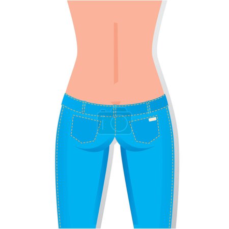 Illustration for Vector illustration of female wearing jeans - Royalty Free Image