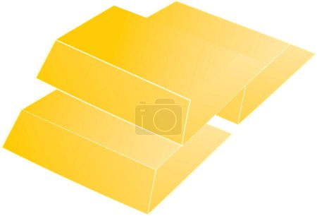Téléchargez les illustrations : Boîte en carton jaune vide isolée sur fond blanc - en licence libre de droit