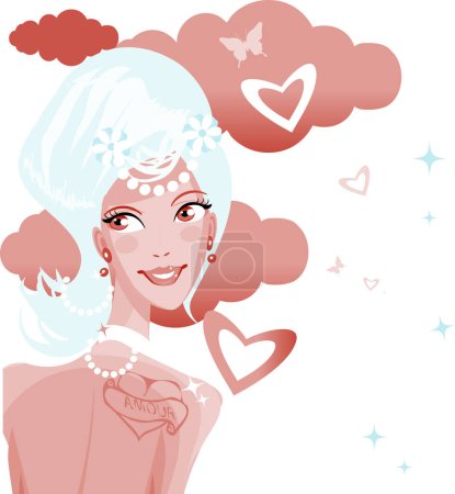 Illustration for Vector illustration of beautiful woman - Royalty Free Image