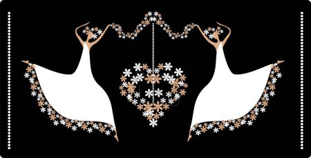 Illustration for Vector christmas snowflake with frame - Royalty Free Image