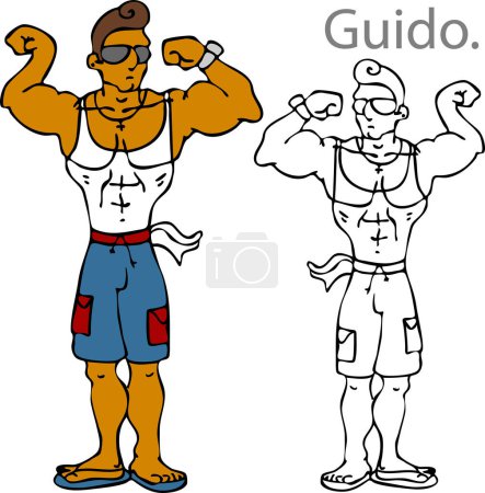 Illustration for Cartoon character. a man in a gym - Royalty Free Image