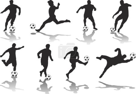 Illustration for Soccer silhouettes vector illustration - Royalty Free Image