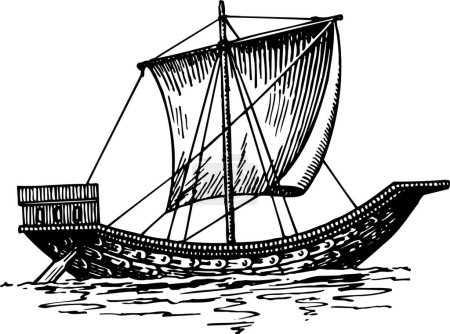 Illustration for Sailing boat on white background - Royalty Free Image