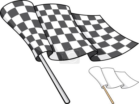 Illustration for Waving checkered flag on white background - Royalty Free Image