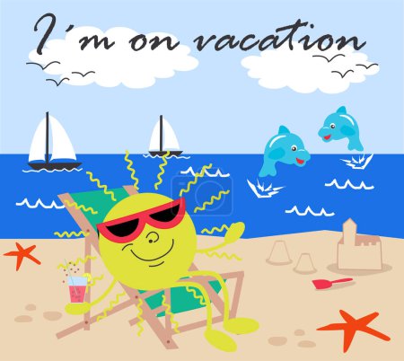 Téléchargez les illustrations : Concept vacances d'été et voyage, illustration vectorielle - en licence libre de droit