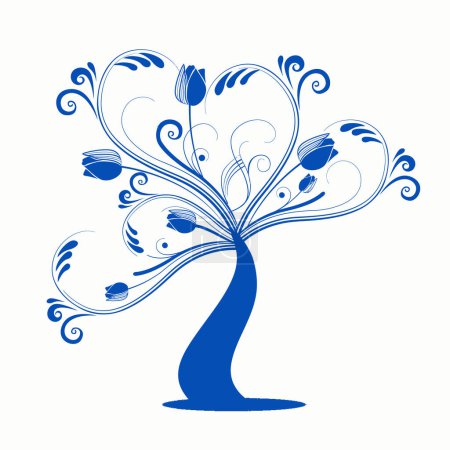 Illustration for Blue abstract tree. vector illustration - Royalty Free Image