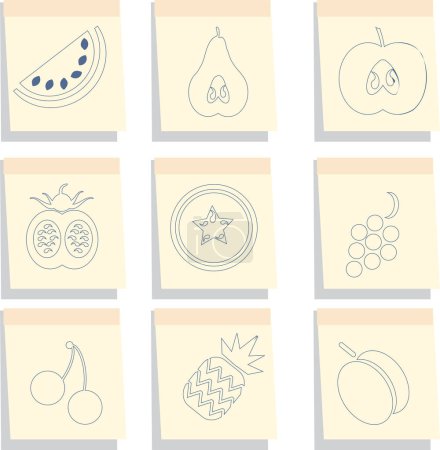 Ilustración de Conjunto de diferentes iconos, ilustración vectorial - Imagen libre de derechos