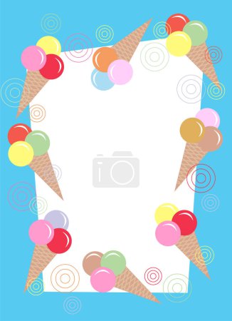 Téléchargez les illustrations : Crème glacée avec différents bonbons - en licence libre de droit