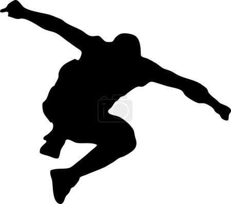 Illustration for Jumping man silhouette on white background - Royalty Free Image