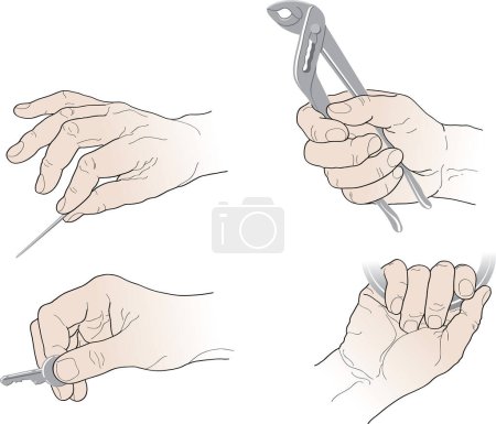 Illustration for Drawing hands, modern vector illustration - Royalty Free Image