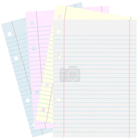 Illustration for Blank piece of school lined paper on white - Royalty Free Image