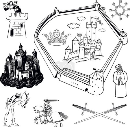 Illustration for Vector set of castle - Royalty Free Image