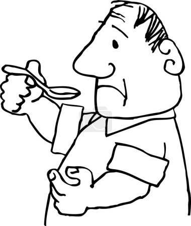 Téléchargez les illustrations : Illustration vectorielle de l'homme mangeant - en licence libre de droit
