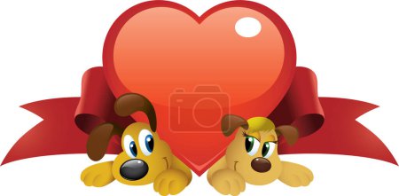 Illustration for Dogs  with heart  illustration - Royalty Free Image