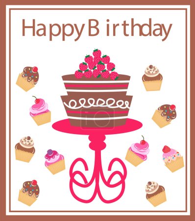 Illustration for Sweet birthday card. vector illustration - Royalty Free Image
