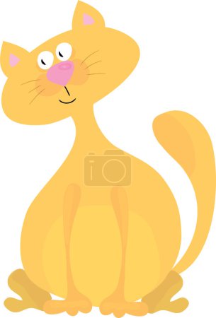 Téléchargez les illustrations : Un chat mignon, fond vectoriel - en licence libre de droit