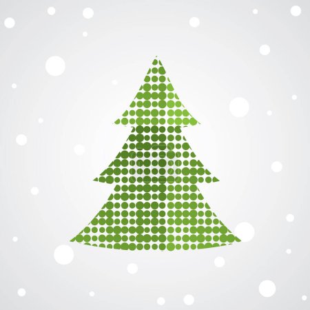 Illustration for Christmas tree made from dots - Royalty Free Image