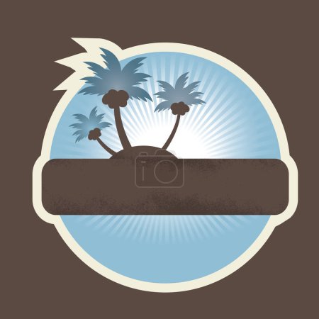 Illustration for Palm tree on island  vector background - Royalty Free Image