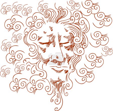 Illustration for Abstract background with curly man. - Royalty Free Image