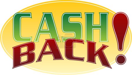 Illustration for Cashback text written in a cartoon speech bubble. - Royalty Free Image