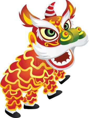 Illustration for Cartoon character of a cute chinese dragon - Royalty Free Image