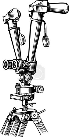 Illustration for Vector illustration of a tripod on a white background - Royalty Free Image