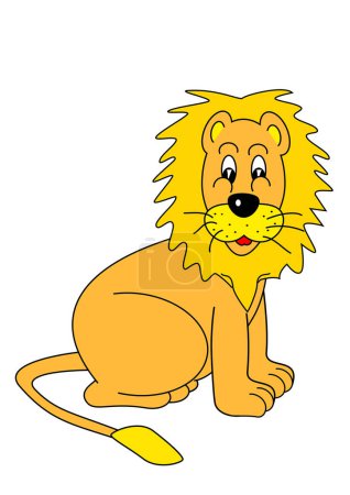 Téléchargez les illustrations : Joli lion. animal de dessin animé. vecteur isolé. - en licence libre de droit