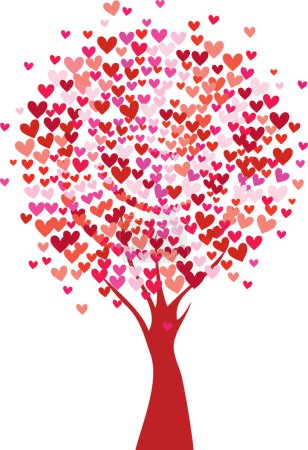 Illustration for Love tree of many hearts - Royalty Free Image