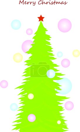 Ilustración de Feliz Navidad tarjeta de felicitación, vector de ilustración - Imagen libre de derechos