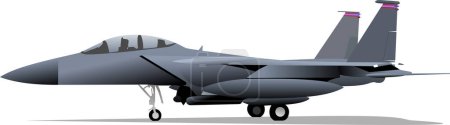 Ilustración de Jet de combate sobre fondo blanco - Imagen libre de derechos