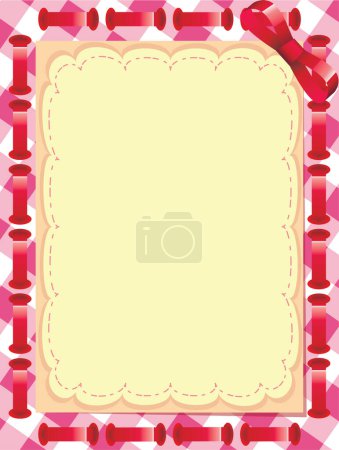Illustration for Frame with red ribbon and copy space - Royalty Free Image