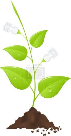 Téléchargez les illustrations : Illustration vectorielle. plante poussant dans le vent. - en licence libre de droit