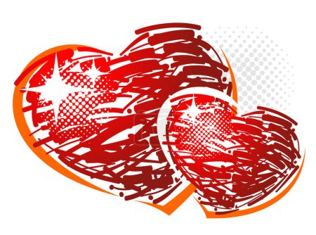 Illustration for Grunge hearts vector illustration - Royalty Free Image